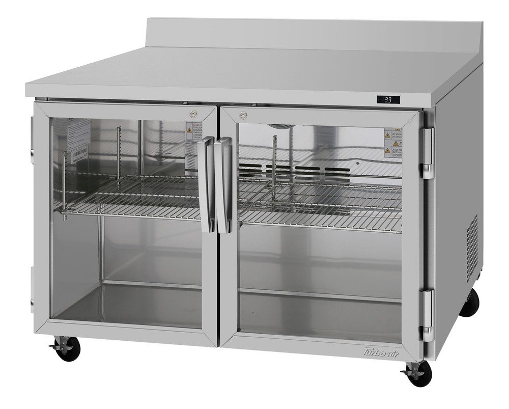Turbo Air PWR-48-G-N 48″ 2-Section Worktop Refrigerator w/ 2 Doors, 12.2 cu. ft.