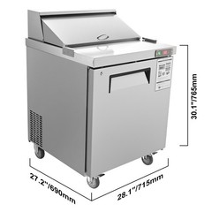 VEVOR 28/48/60/72″ Refrigeration Sandwich Salad Prep Table Undercounter Worktop