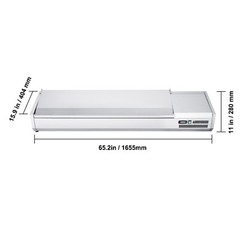 VEVOR 71″ Countertop Refrigerated Condiment Salad Prep Station w/Stainless Cover