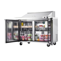 48″ Commercial Sandwich Prep Table, 12.5 Cu Ft, Stainless Steel, 18 Pans