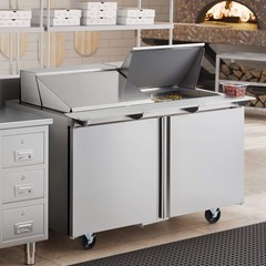 Delfield 60″ 2 Door Mega Top Refrigerated Sandwich Prep Table with 5″ Casters
