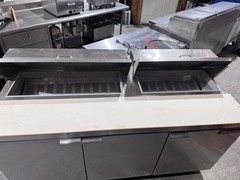 Continental SW72N18 72″ 18 Pan Sandwich / Salad Prep Station w/ 3 Door Refrig.