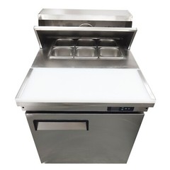 163L Commercial Sandwich Salad Prep Table Refrigerator 6 Pans Salad Refrigerator