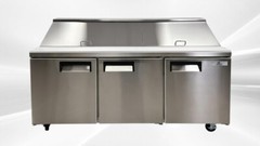 NEW 72″ Commercial Double Lid Refrigerator Prep Table Sandwich Pizza NSF ETL