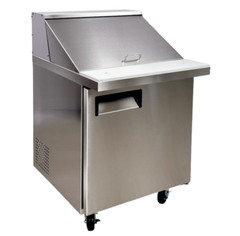 28″ W 12 Pan Mega Top Single Door Refrigerated Food Prep Table Cooler Work Table