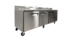 NSF 91″ Sandwich Prep Table 3 Door Pizza Cooler 12 Pan in Stainless Steel ETL