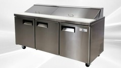 NEW 72″ Commercial Double Lid Refrigerator Prep Table Sandwich Pizza NSF ETL