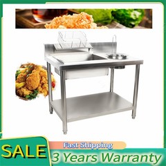 Commercial Breading Table Fried Food Prep Fry Chicken Work Table Breader Station