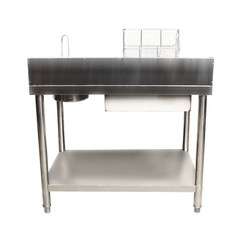 Breading Table Fried Food Prep Station Fry Chicken Work Table Stainless Steel