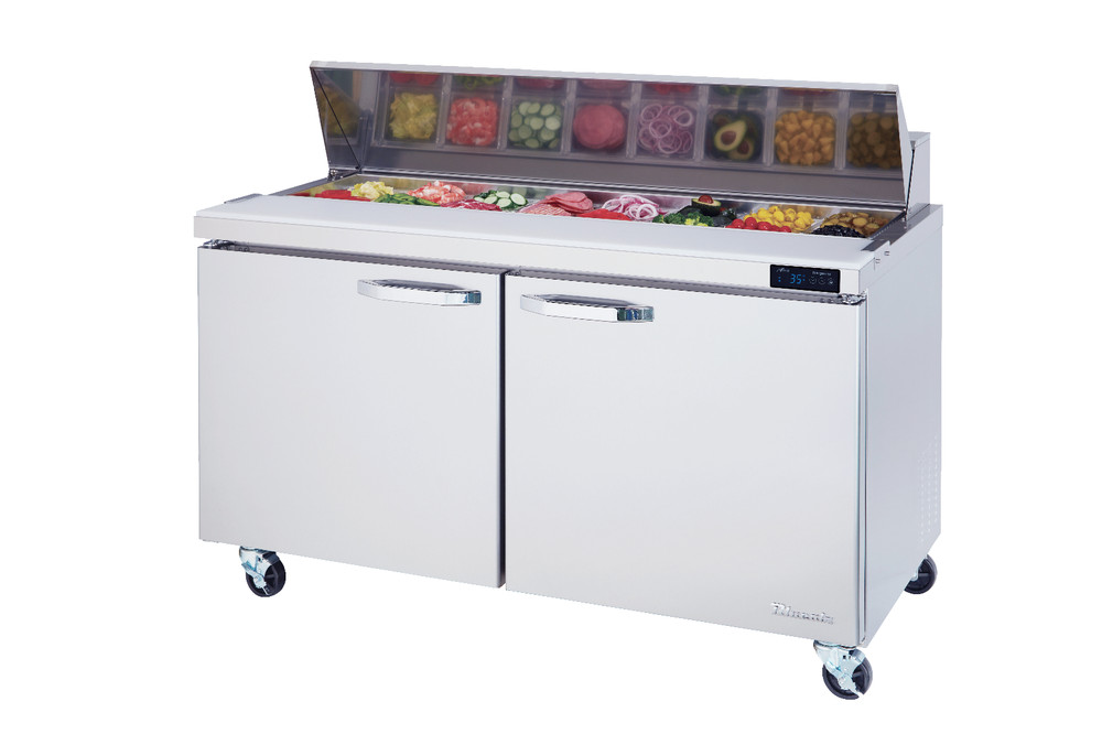 Blue Air BLPT60-HC 2 Doors All Stainless Prep. Table with (16) 1/6 Pans – 60″