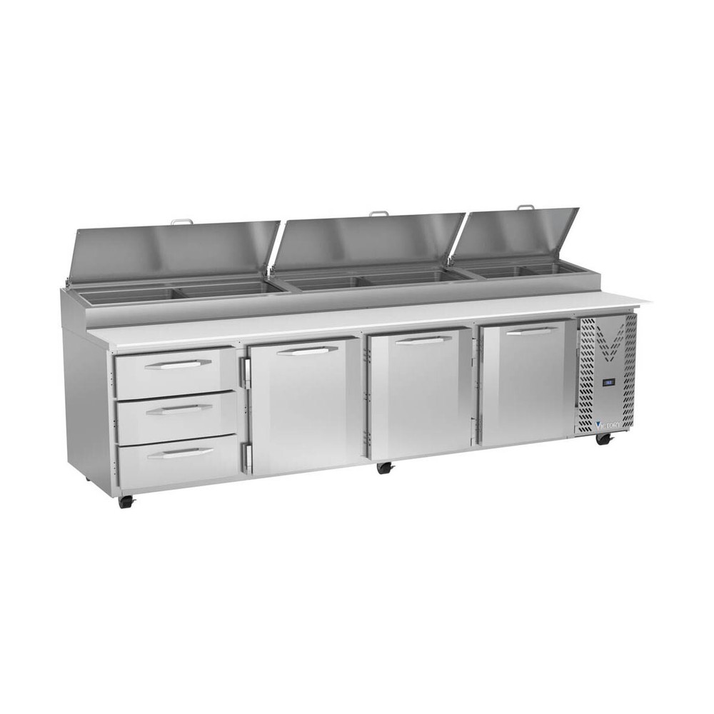 Victory VPPD119HC-3 118″ Refrigerated Pizza Prep Table
