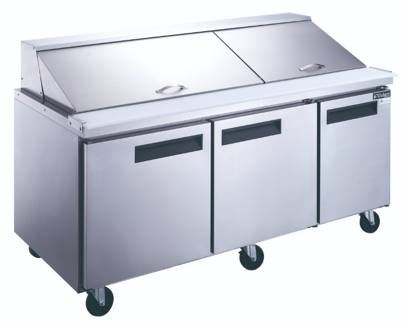 NEW 3 Door 72″ Refrigerated Mega Top Salad Prep Table Dukers DSP72-30M-S3 #2204