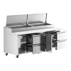 93″ 1 Door Refrigerated Pizza Prep Table with 4 Drawers