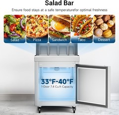 VP29 28” 2in1 refrigerated cabinet with countertop, ideal fr storing condiments