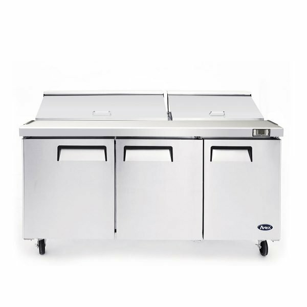 Atosa USA MSF8308GR 72″ Three Section Mega Top Sandwich Prep Table, 30 Pan