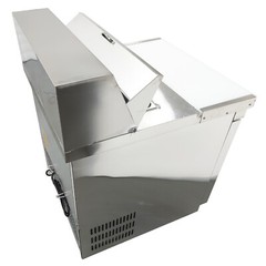 110V 6 Pans Air-cooled Commercial Refrigerator 163LStainless Sandwich Work Table