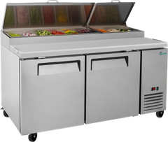 69″ Pizza Prep Table with Refrigerated Base NSF & ETL Removable Salad Bar Cover