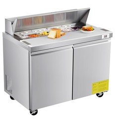 Uimoso 48″ Sandwich Prep Double Door Refrigerated Salad Prep Station with 12 Pan