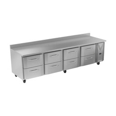 Victory VWRD119HC-8 118″ Four-Section Worktop Refrigerator w/ 8 Drawers, 40.1…