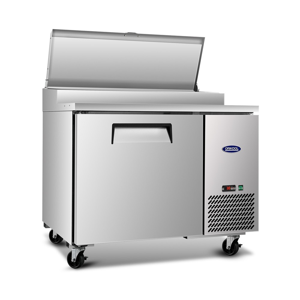 44″ Stainless Steel Commercial Pizza Prep Refrigerator – 11 CuFt Capacity