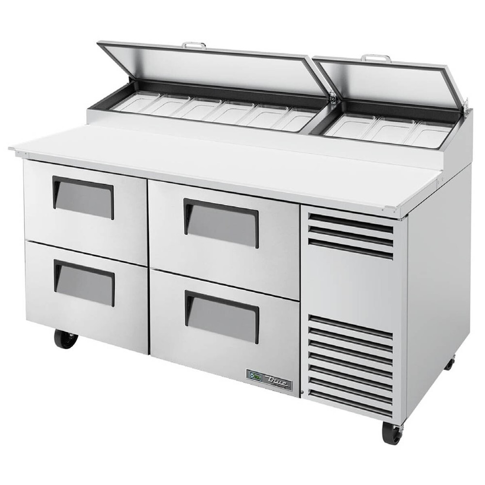 True TPP-AT-67D-4-HC 67″ 4 Solid Drawers Refrigerated Pizza Prep Table with A…