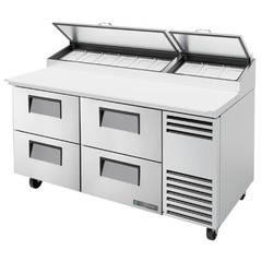 True TPP-AT-67D-4-HC 67″ 4 Solid Drawers Refrigerated Pizza Prep Table with A…
