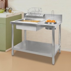 Commercial Breading Table Fried Chicken Station Prepare Workdesk Stainless Steel