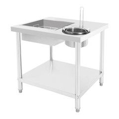 Commercial Breading Table Fried Chicken Station Prepare Workdesk Stainless Steel