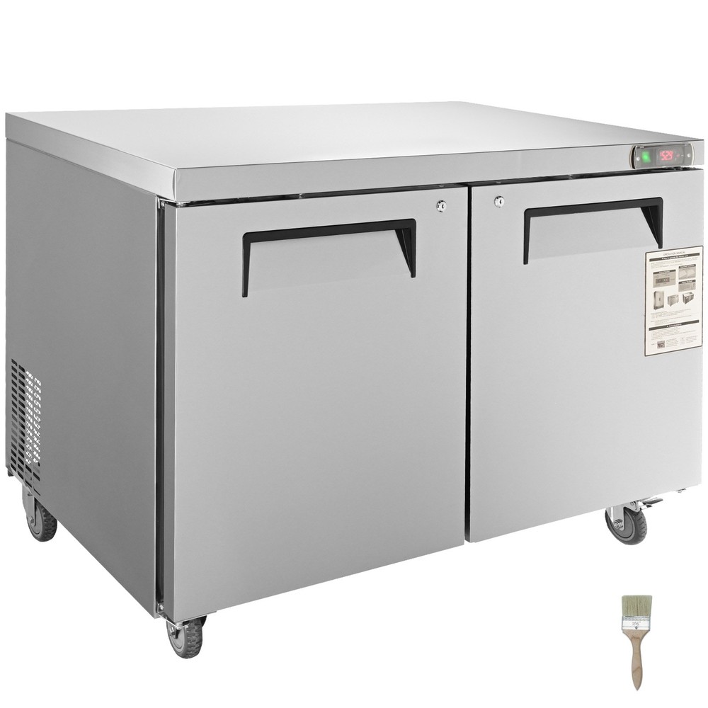 Uimoso 48″W Undercounter Refrigerator Prep Station with 12.85 Cu. Ft. 2 Doors