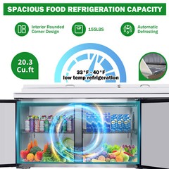67″ Double Door Stainless Steel Commercial Refrigerated Salad Pizza Prep Table