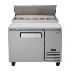 Commercial 48” Refrigerated Pizza Prep Table 1 Door Stainless Steel 12.8 cu.ft.