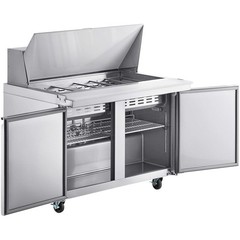 48″ 2 Door Mega Top Stainless Steel Refrigerated Sandwich Prep Table
