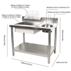 Breading Table Manual Station Chicken Fish Fried Worktop Prep Station Commercial