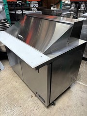 2 Door 4′ Mega Top Sandwich Food Prep Table Cooler True TSSU-48-18M-B 48″ Fridge