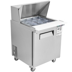 VEVOR 28″ Mega Top Sandwich Salad Prep Table Refrigerator Cooler 1 Door 12 Pans