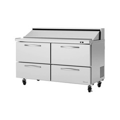 Turbo Air PST-60-D4-N 60″ Two Section Sandwich / Salad Prep Table w/ 4 Drawer…