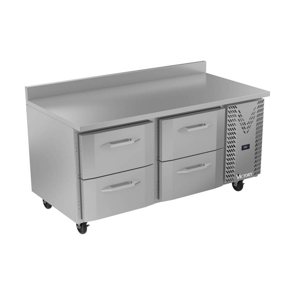 Victory VWRD67HC-4 67″ Two-Section Worktop Refrigerator w/ 4 Drawers, 18.97 c…