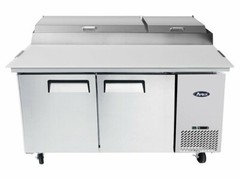 NEW 2 Door 67″ Refrigerated Pizza Prep Table Cooler NSF Atosa MPF8202GR #2229