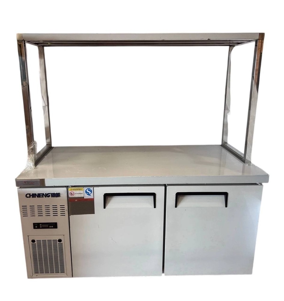 NEW Commercial 2 Door Freezer Prep Table 110V Stainless Steel Restaurant Station