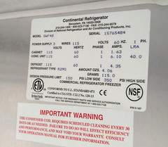 Continental Refrigerator SWF48 Worktop Freezer, Stainless, 2 Solid Doors