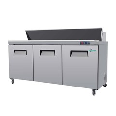 72” Commercial Refrigerated Sandwich & Salad Prep Table Three Door 22 cu.ft.
