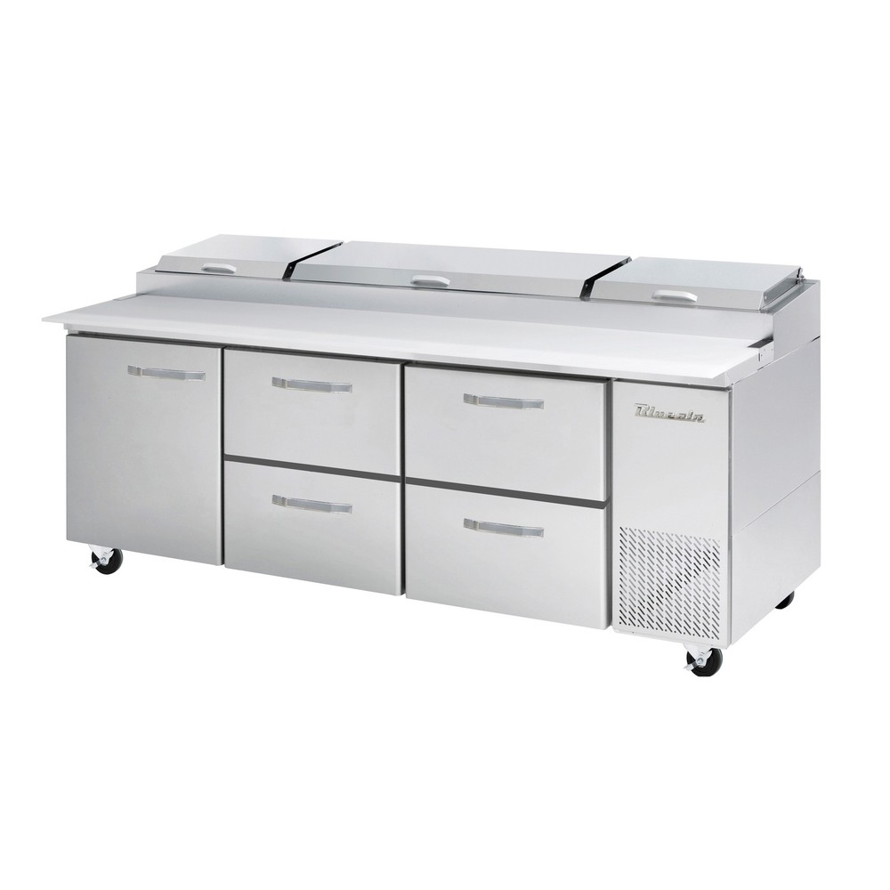 Blue Air BAPP93-D4RM-HC 93″ 4 Drawer 1 Door (Left) Refrigerated Pizza Prep Table