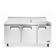 NEW 3 Door 73″ Refrigerated Mega Top Prep Table Cooler NSF Atosa MSF8308GR #2232