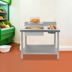 Commercial Breading Table Fried Chicken Station Prepare Workdesk Stainless Steel