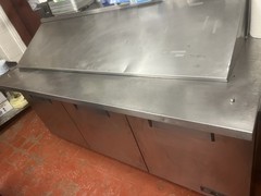 Commercial Refrigerated Prep Table Stainless Steel 3 Doors Undercounter Storage