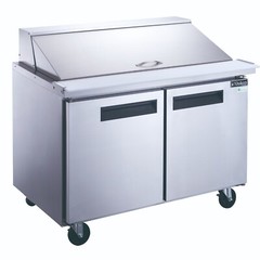 DUKERS DSP48-18M-S2, 2-Door 48″MEGA SAND PREP 18 OF 1/6 PANS ON TOP REFRIGERATOR