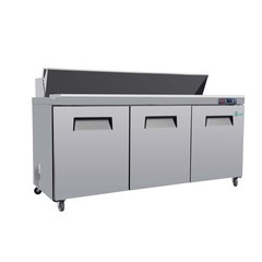 Commercial 72” Refrigerated Sandwich & Salad Prep Table Three Door 22 cu.ft.