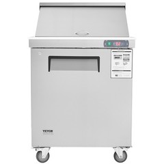 VEVOR Commercial Refrigerator 28″ Sandwich Salad Prep Table 1 Door with 12 Pans