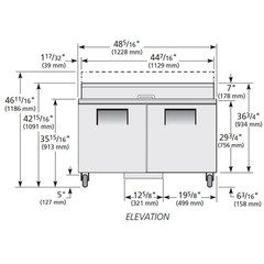 True TSSU-48-12-HC Commercial Cold Food Prep Table with Hydrocarbon Refrigerant,