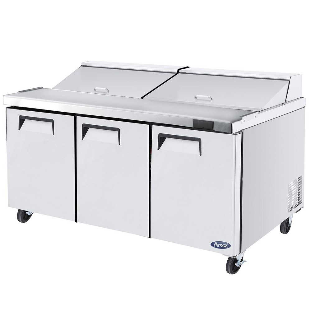 Atosa MSF8304GR 72″ Three Section Salad Sandwich Prep Table Refrigerator